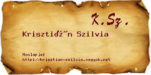 Krisztián Szilvia névjegykártya