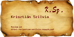 Krisztián Szilvia névjegykártya