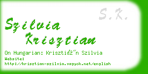 szilvia krisztian business card